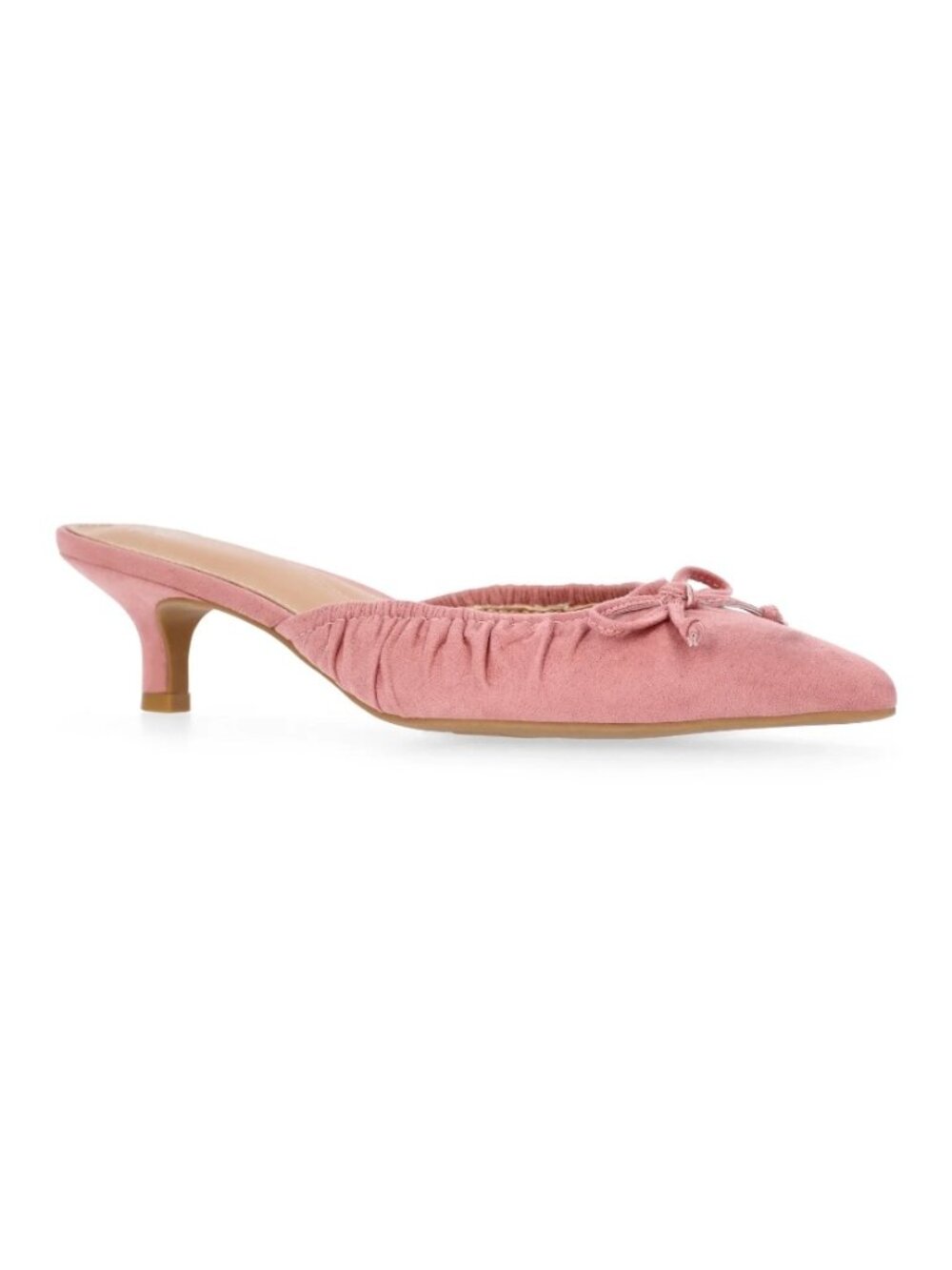 NWT Time and Tru Women's Faux Suede Kitten Heel Mules Size 10